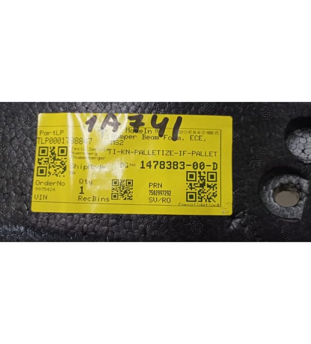 Абсорбер бампера переднего, Tesla Model S (OEM 1478383-00-D)
