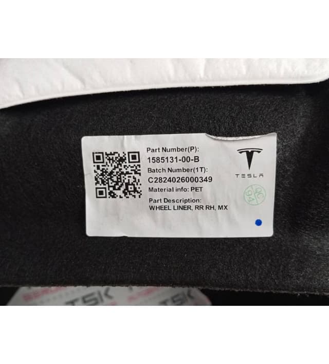 Подкрылок задний правый {MX 21-}, Tesla Model X (OEM 1585131-00-B)