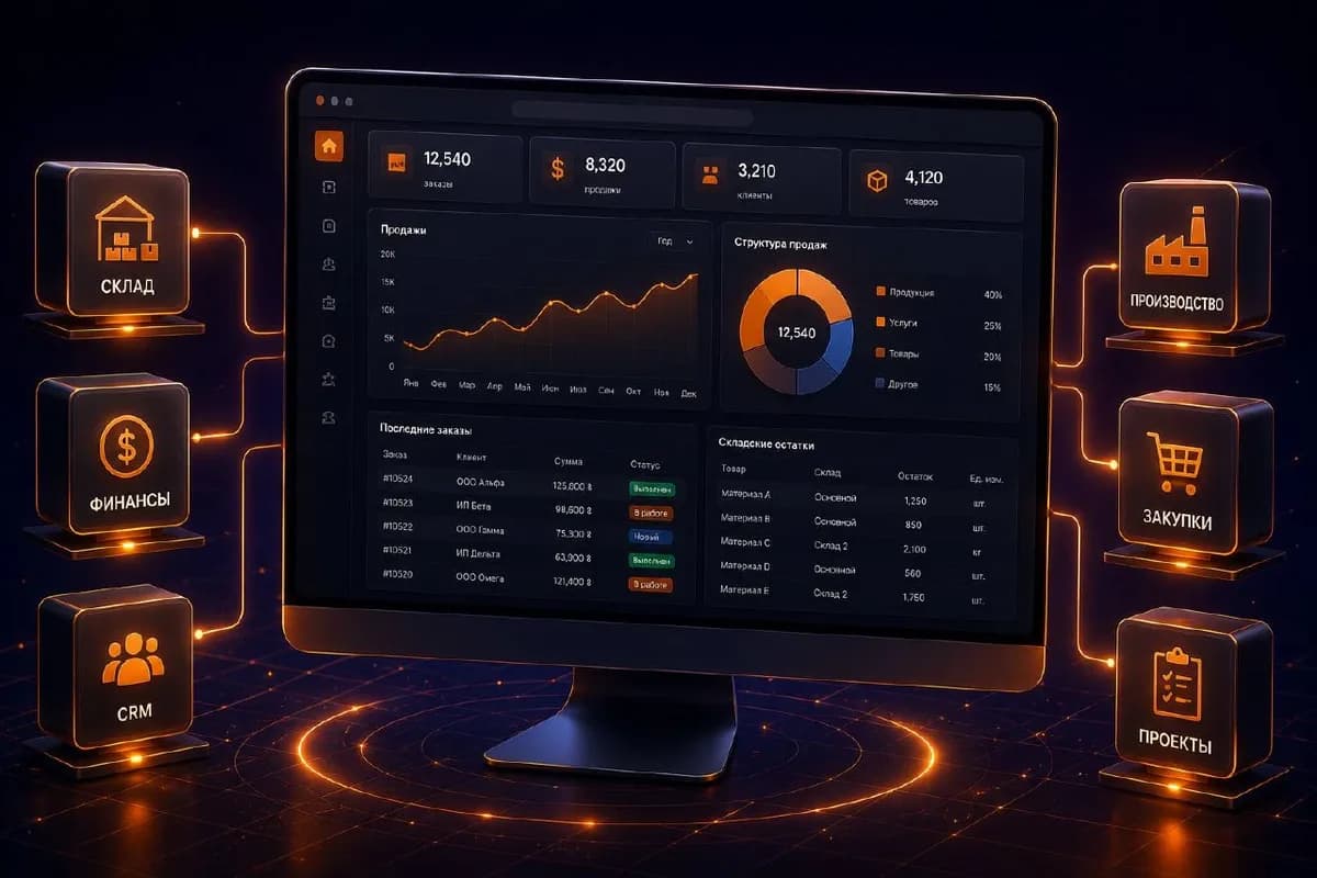 تطبيق ERP للإنتاج والتجارة