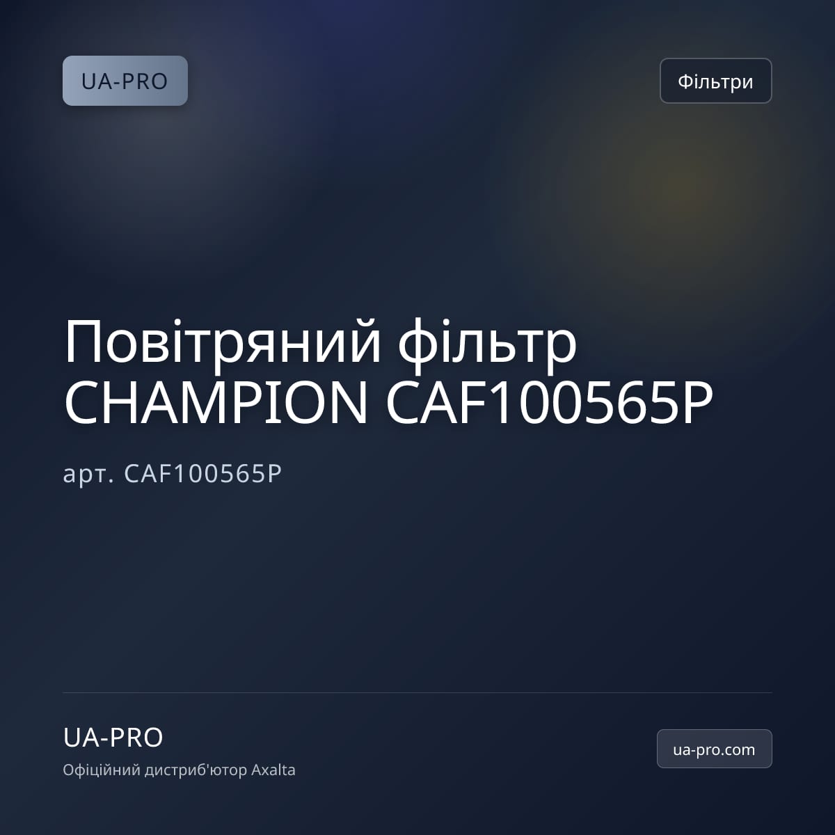 Повітряний фільтр CHAMPION CAF100565P
